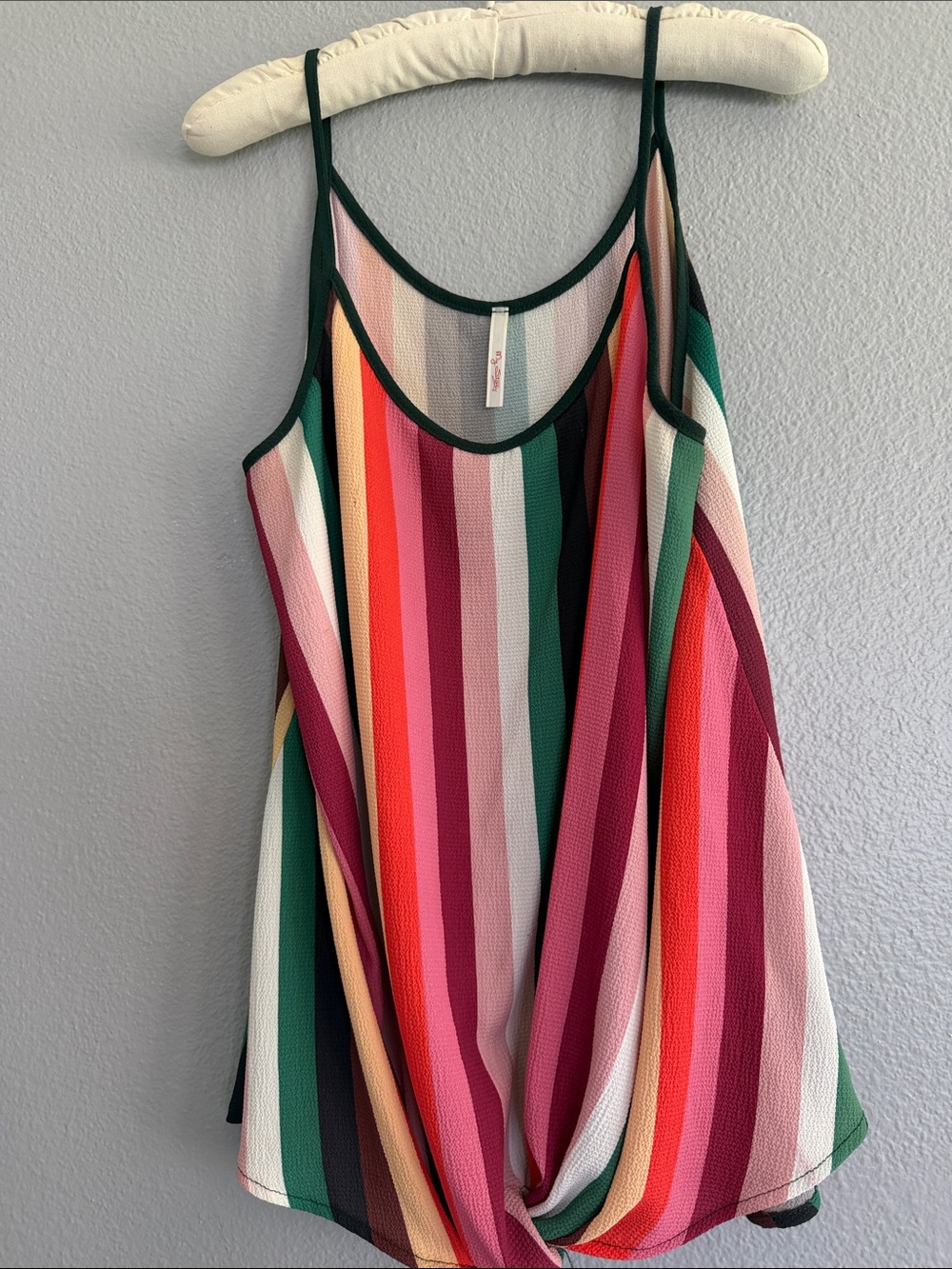 My Story Multicolor Striped Twist Front Cami Tank Top Size Medium